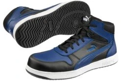 Puma Shoes: Men's 630075 Blue Black Composite Toe Mid Frontcourt Heritage Work Shoe -Reebok || Puma || Merrell Shop 630070 frontcourt blue blk mid pair