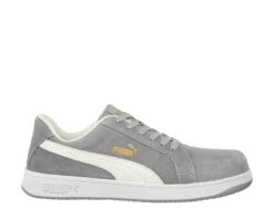 Puma Safety: Men's 640035 Grey Composite-Fiberglass Toe Iconic Suede Low Work Shoe