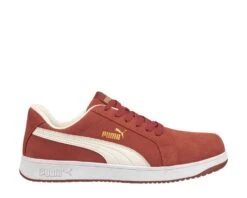 Puma Safety: Men's 640045 Red Composite-Fiberglass Toe Iconic Suede Low Work Shoe
