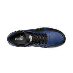 Puma Shoes: Men's 640275 Black Blue Composite Toe Low Frontcourt Heritage Work Shoe -Reebok || Puma || Merrell Shop 640275 frontcourt blue blk low top webedit
