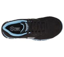 Skechers Shoes: Women's 76553 BKBL Black Blue Synergy-Sandlot Alloy Toe Athletic Shoe -Reebok || Puma || Merrell Shop 76553 bkbl c