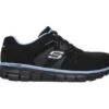 Skechers Shoes: Women's 76553 BKBL Black Blue Synergy-Sandlot Alloy Toe Athletic Shoe -Reebok || Puma || Merrell Shop 76553 bkbl f