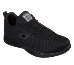 Skechers Shoes: Women's 77210 BLK Black Ghenter - Bronaugh Slip Resistant Athletic Shoe -Reebok || Puma || Merrell Shop 77210 blk b