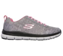 Skechers Shoes: Women's 77217 GYPK Grey Pink Comfort Flex Health Care Pro Slip Resistant Athletic Shoe