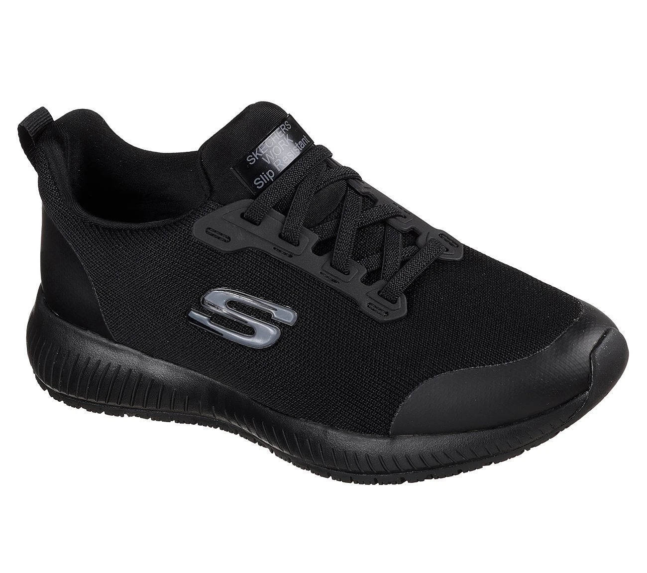 Skechers Shoes: Women's 77222 BLK Black Squad Slip Resistant Athletic Shoe 3 Skechers Shoes: Women's 77222 BLK Black Squad Slip Resistant Athletic Shoe