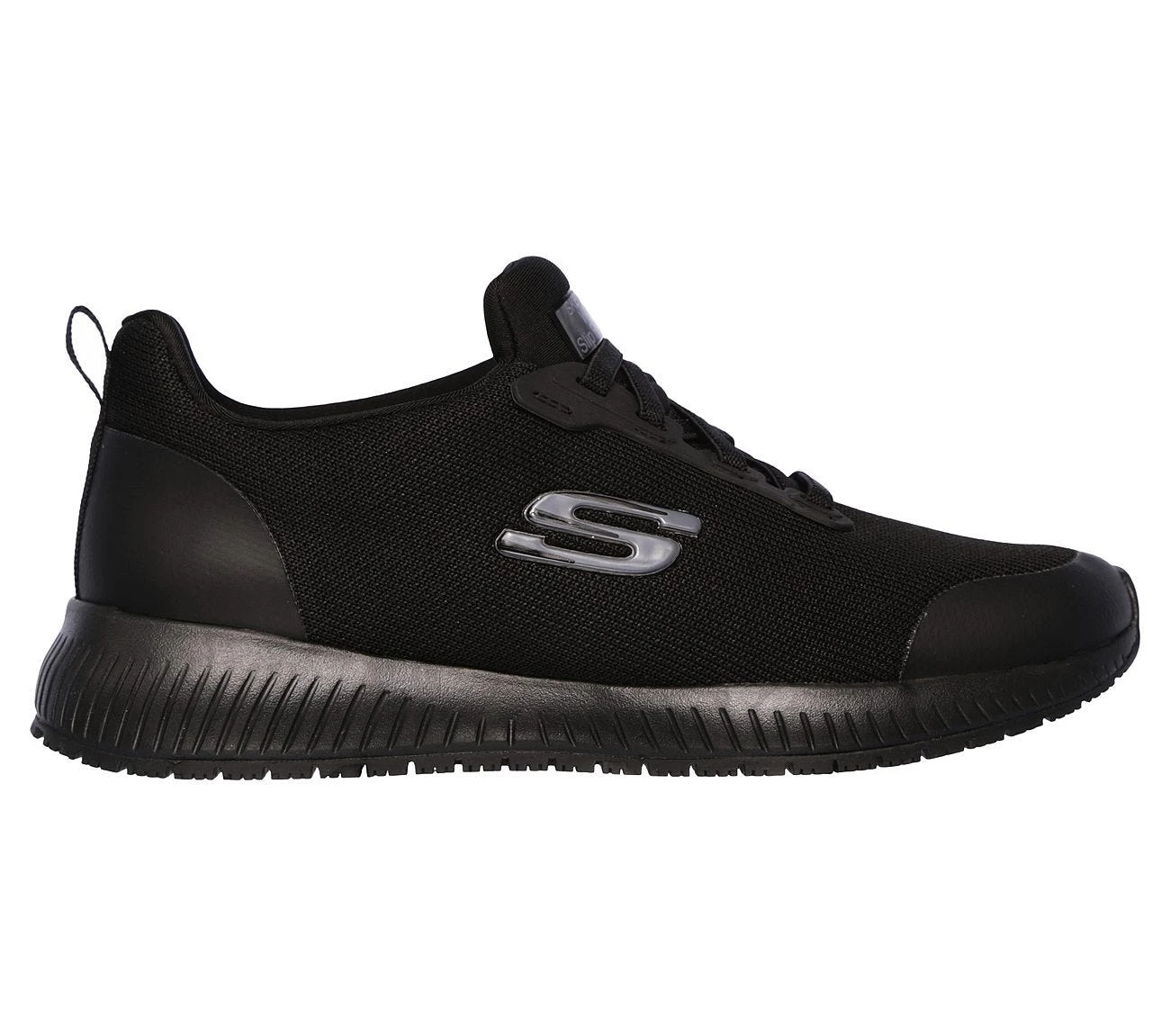 Skechers Shoes: Women's 77222 BLK Black Squad Slip Resistant Athletic Shoe 7 Skechers Shoes: Women's 77222 BLK Black Squad Slip Resistant Athletic Shoe - Image 5