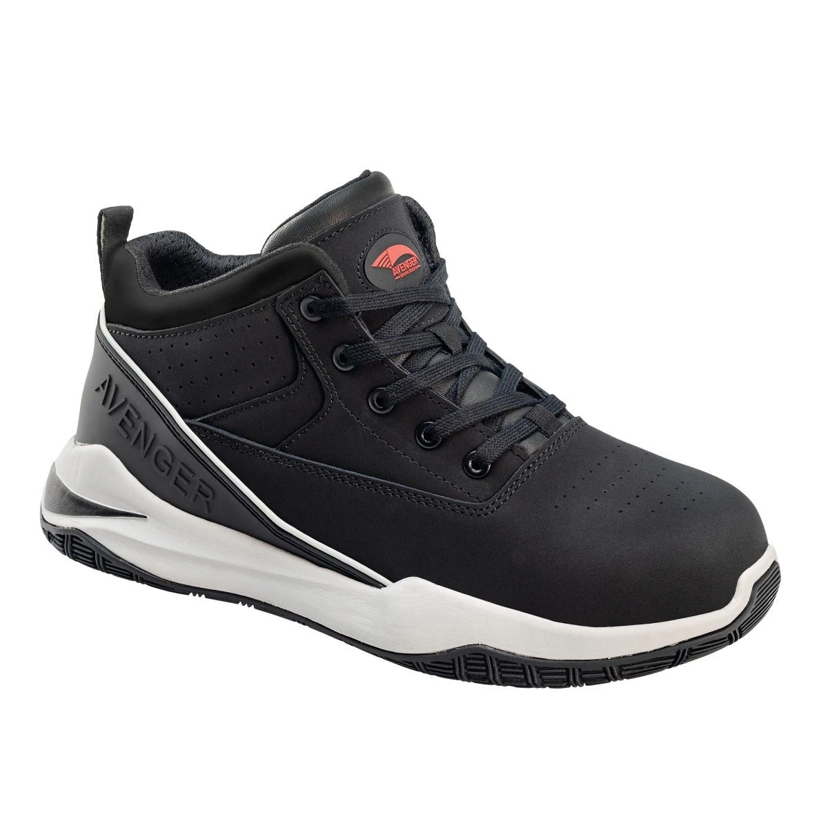 Avenger Shoes: Men's A1000 Black Alloy Toe Reaction Mid EH Slip Resistant Work Shoe 3 Avenger Shoes: Men's A1000 Black Alloy Toe Reaction Mid EH Slip Resistant Work Shoe