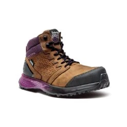 Timberland Pro Boots: Women's A219B Brown Purple Reaxion Composite Toe Waterproof Hiker