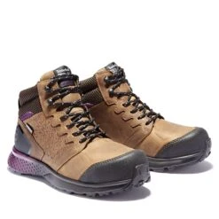Timberland Pro Boots: Women's A219B Brown Purple Reaxion Composite Toe Waterproof Hiker -Reebok || Puma || Merrell Shop a219b 5edit
