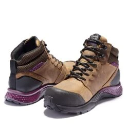 Timberland Pro Boots: Women's A219B Brown Purple Reaxion Composite Toe Waterproof Hiker -Reebok || Puma || Merrell Shop a219b 6edit