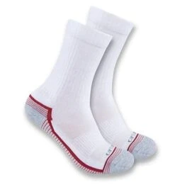 Gordini Carhartt Force Socks: Women's SC6423W WHT White Midweight Crew 3-Pack Socks