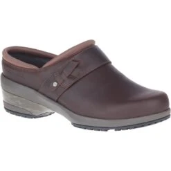 Merrell Shoes: Women's J099344 Brown Valetta Pro Slide Slip Resistant Slip On Work Shoe -Reebok || Puma || Merrell Shop j099344