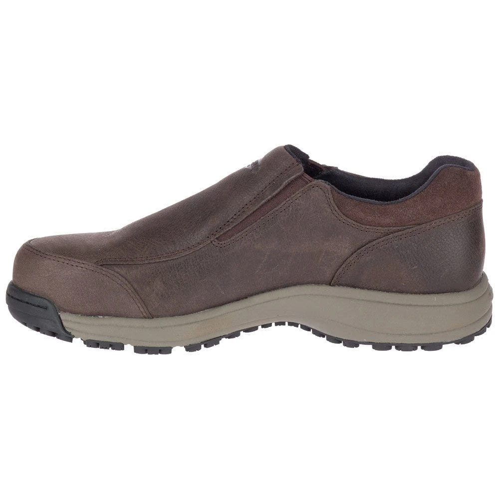 Merrell Shoes: Men's J20995 Brown Sutton Moc Steel Toe Slip Resistant Slip On Work Shoe 5 Merrell Shoes: Men's J20995 Brown Sutton Moc Steel Toe Slip Resistant Slip On Work Shoe - Image 3