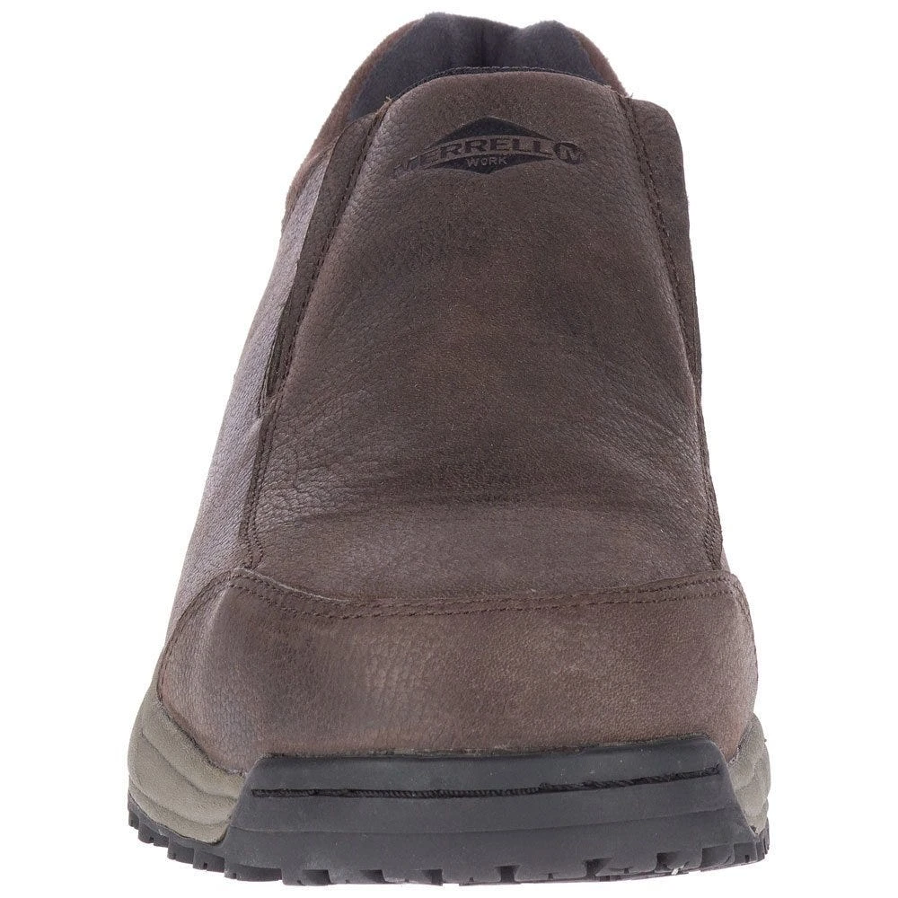 Merrell Shoes: Men's J20995 Brown Sutton Moc Steel Toe Slip Resistant Slip On Work Shoe 6 Merrell Shoes: Men's J20995 Brown Sutton Moc Steel Toe Slip Resistant Slip On Work Shoe - Image 4