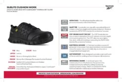 Reebok Shoes: Men's RB4046 EH Black Alloy Toe Athletic Internal Met Guard Oxfords 13 Reebok Shoes: Men's RB4046 EH Black Alloy Toe Athletic Internal Met Guard Oxfords -Reebok || Puma || Merrell Shop rb4046 rb460 inside box label