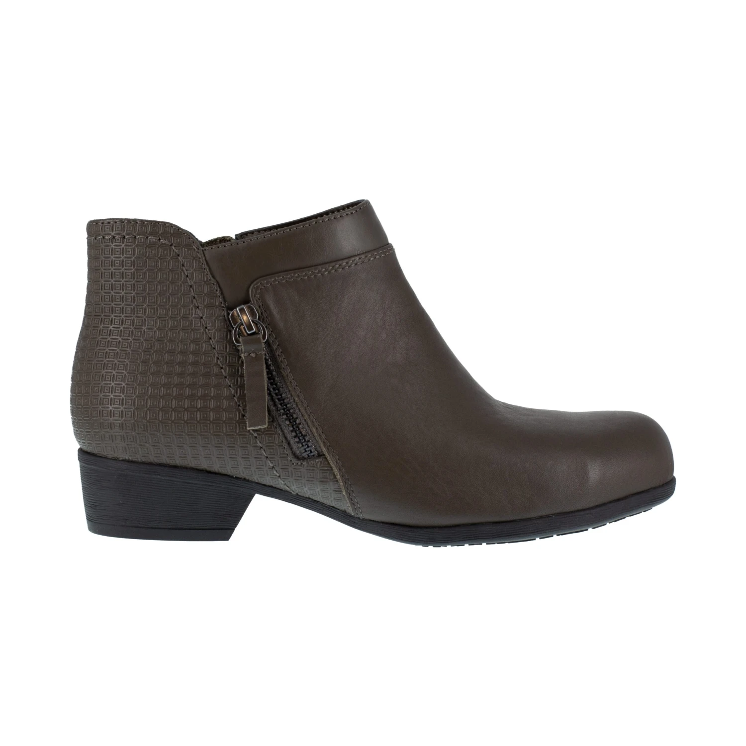 Rockport Works Boots: Women's RK753 Charcoal Carly Alloy Toe Slip Resistant Side Zip Work Boot 3 Rockport Works Boots: Women's RK753 Charcoal Carly Alloy Toe Slip Resistant Side Zip Work Boot