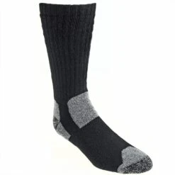 Working Person's Store 8766 BLK 2-Pack USA-Made Black Steel Toe Crew Socks -Reebok || Puma || Merrell Shop wps 8766 bk p 01