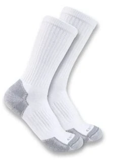 Gordini Carhartt Force Socks: Men's SC6203M WHT White Midweight Cotton Blend Crew 3-Pack Socks